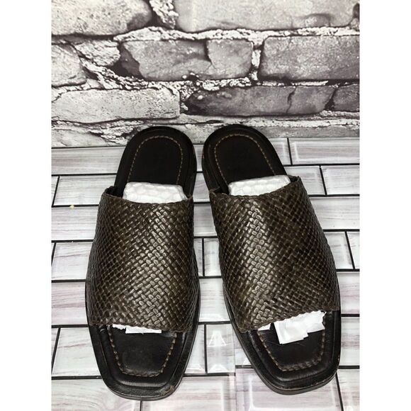 To Boot New York by Adam Derrick Brown Leather Slides Sandals Men Sz 8M US/41EU - Picture 3 of 16